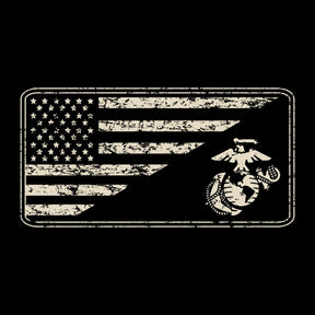 Marines Sand EGA & Split U.S. Flag T-Shirt