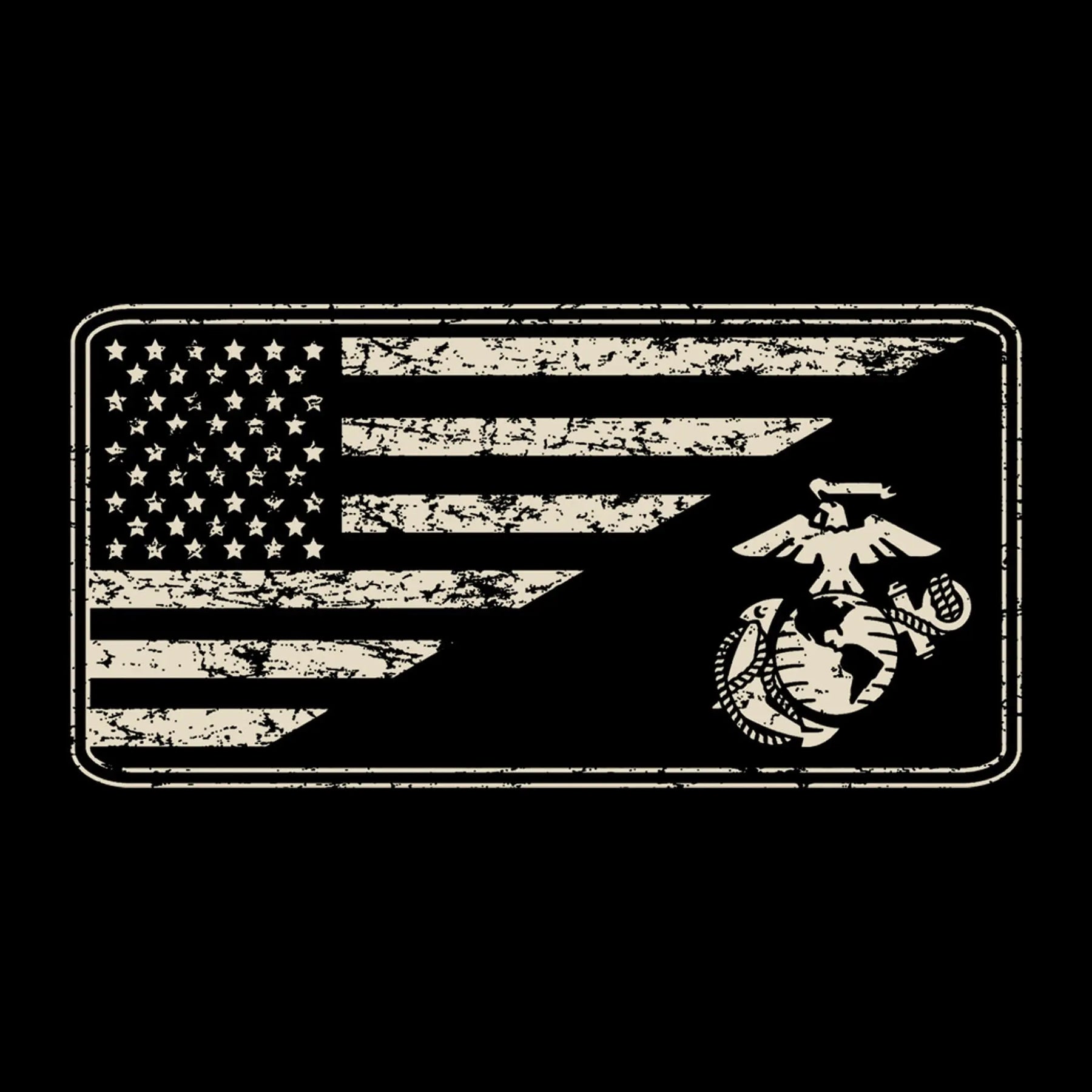 Marines Sand EGA & Split U.S. Flag Hoodie