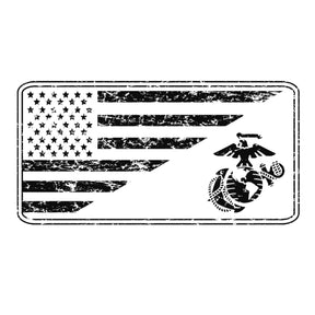 Marines EGA & Split U.S. Flag Sand Long Sleeve Tee