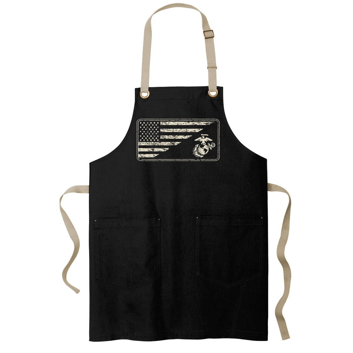 USMC Sand Split Flag & EGA Full-Length Apron