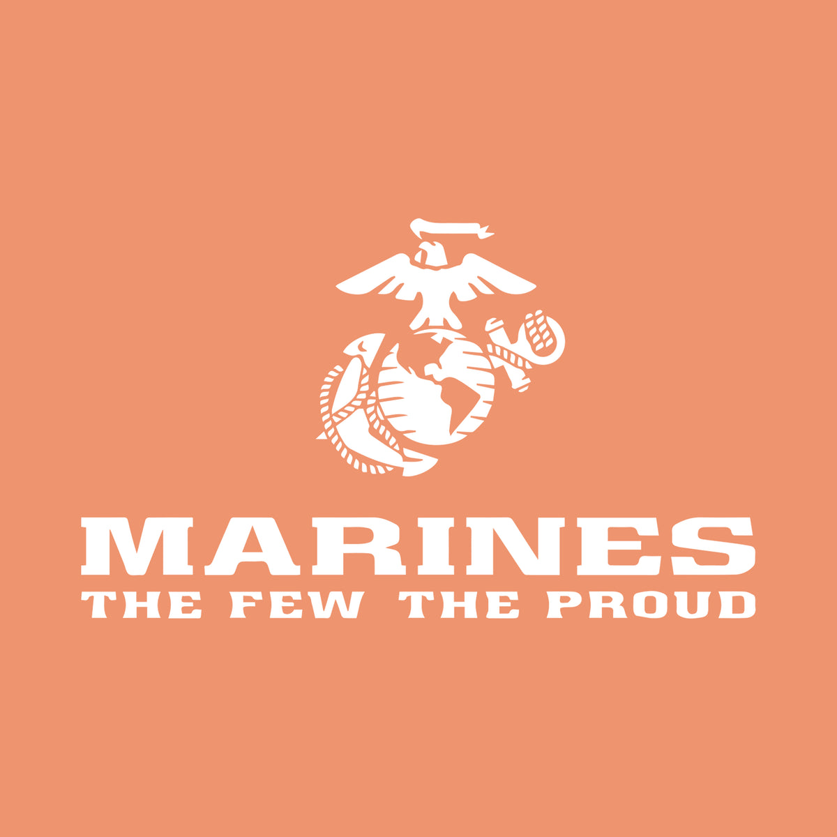 Marines The Few The Proud Chest Seal Tangerine T-Shirt