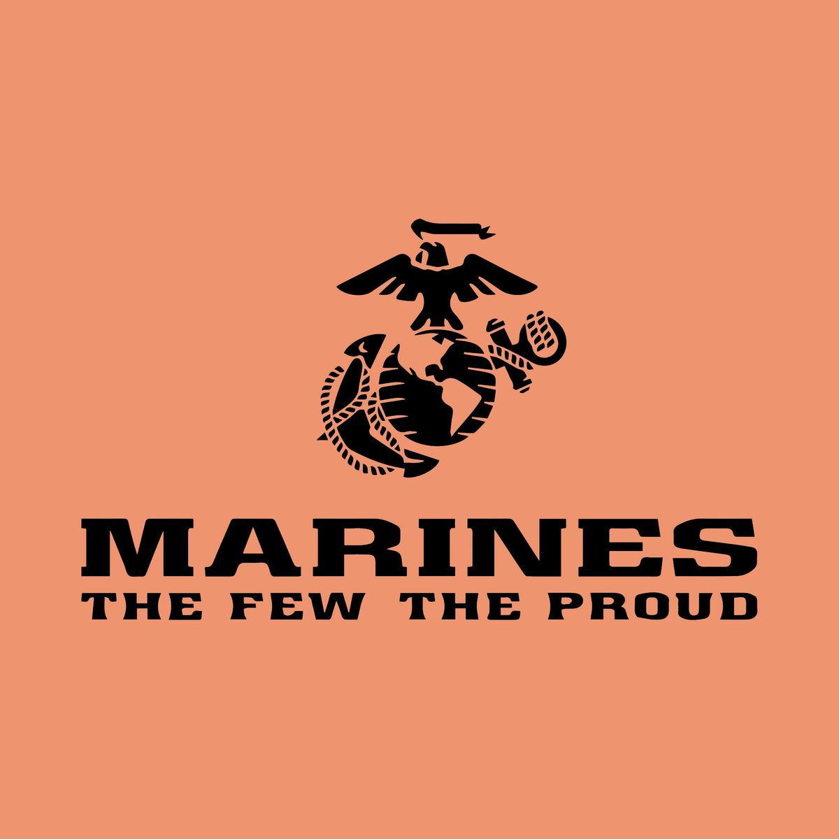 Marines The Few The Proud Chest Seal Tangerine T-Shirt