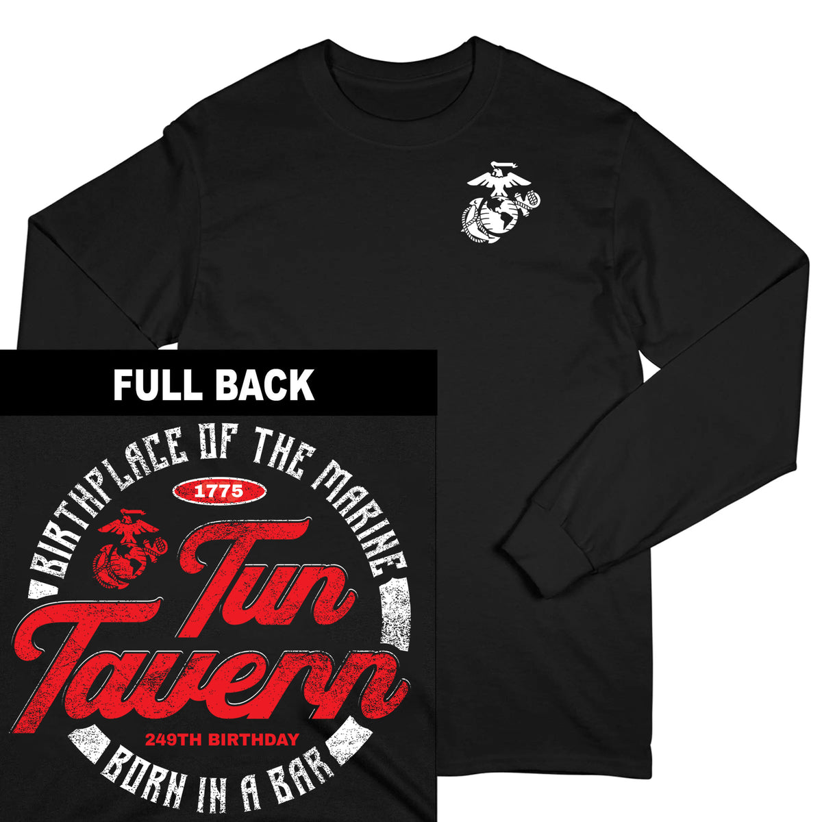 Tun Tavern 249th Marine Corps Birthday 2-Sided Long Sleeve Tee