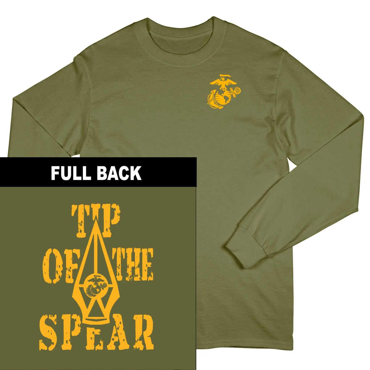 Marines Tip of The Spear 2-Sided Long Sleeve Tee