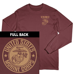 USMC Badge 2-Sided Long Sleeve Tee