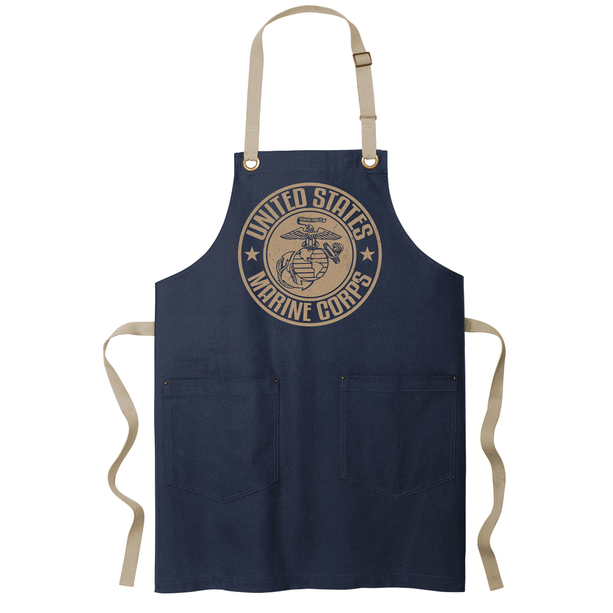 USMC Badge Full-Length Navy Apron