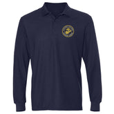 USMC Gold Seal Embroidered Long Sleeve Polo