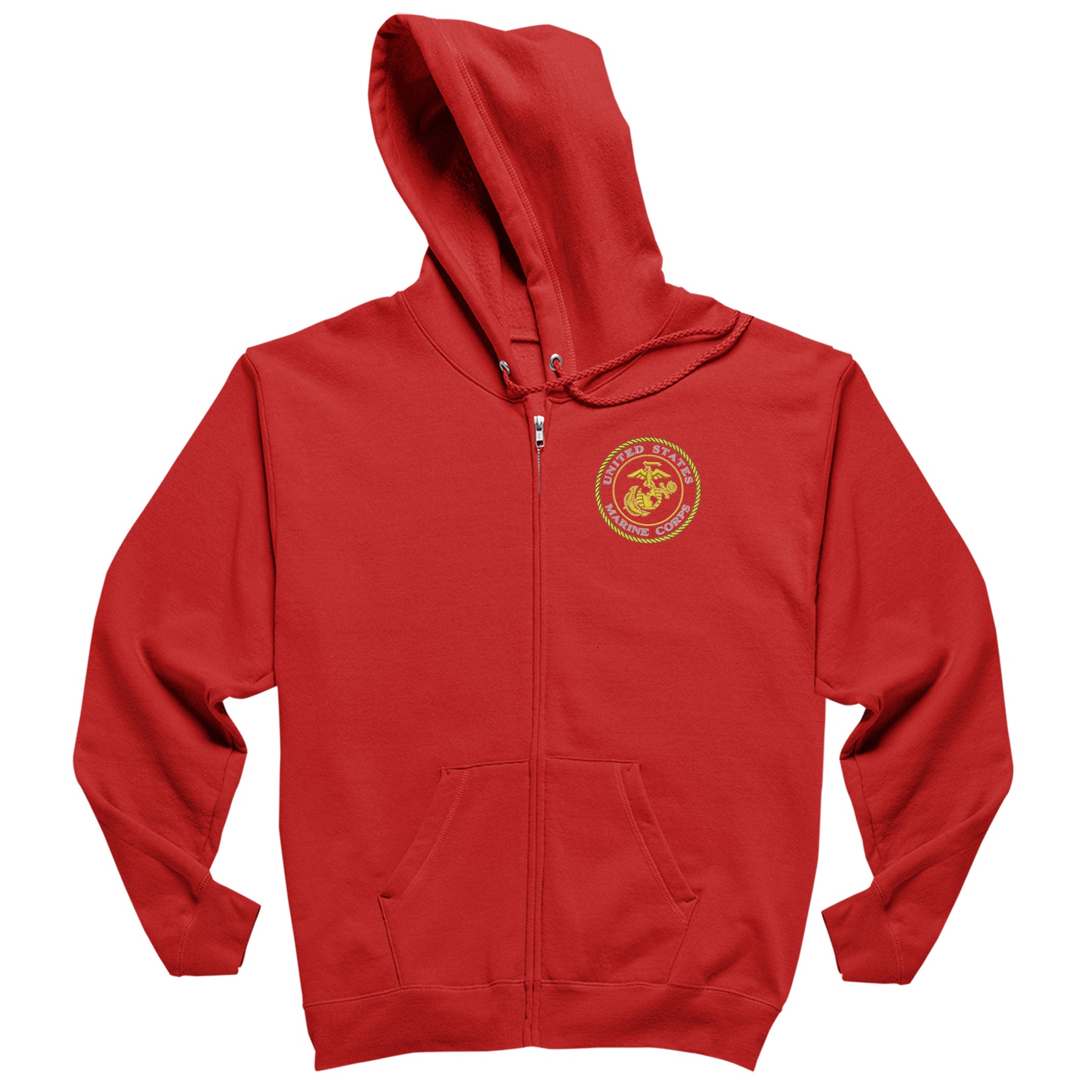 USMC Gold Seal Embroidered Full Zip Hoodie