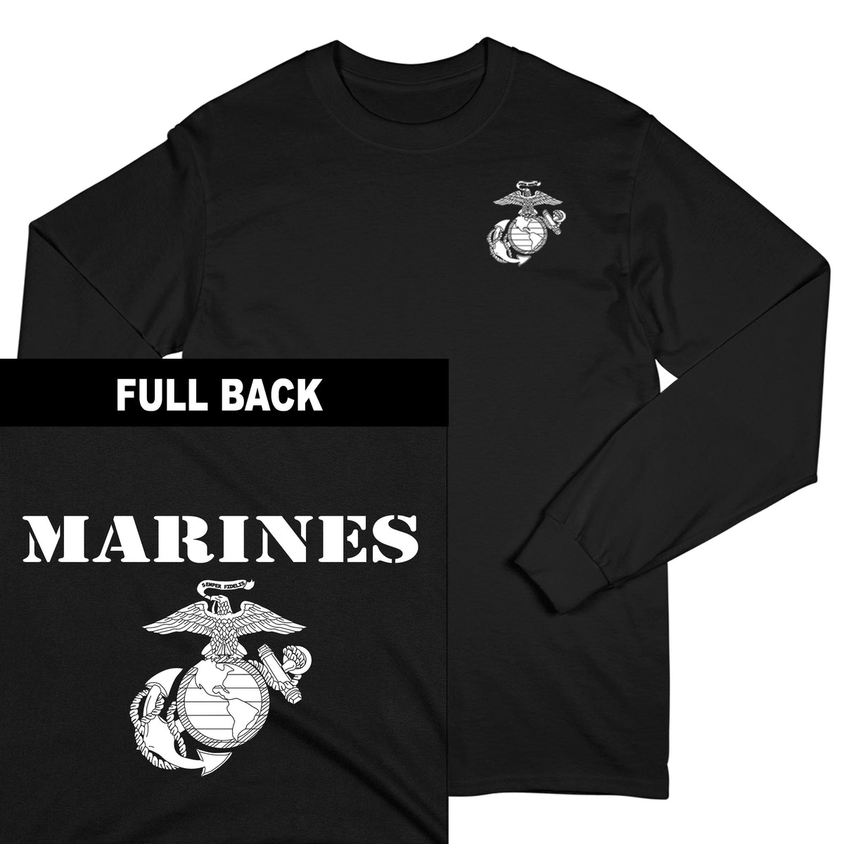 Vintage Marines 2-Sided Long Sleeve Tee