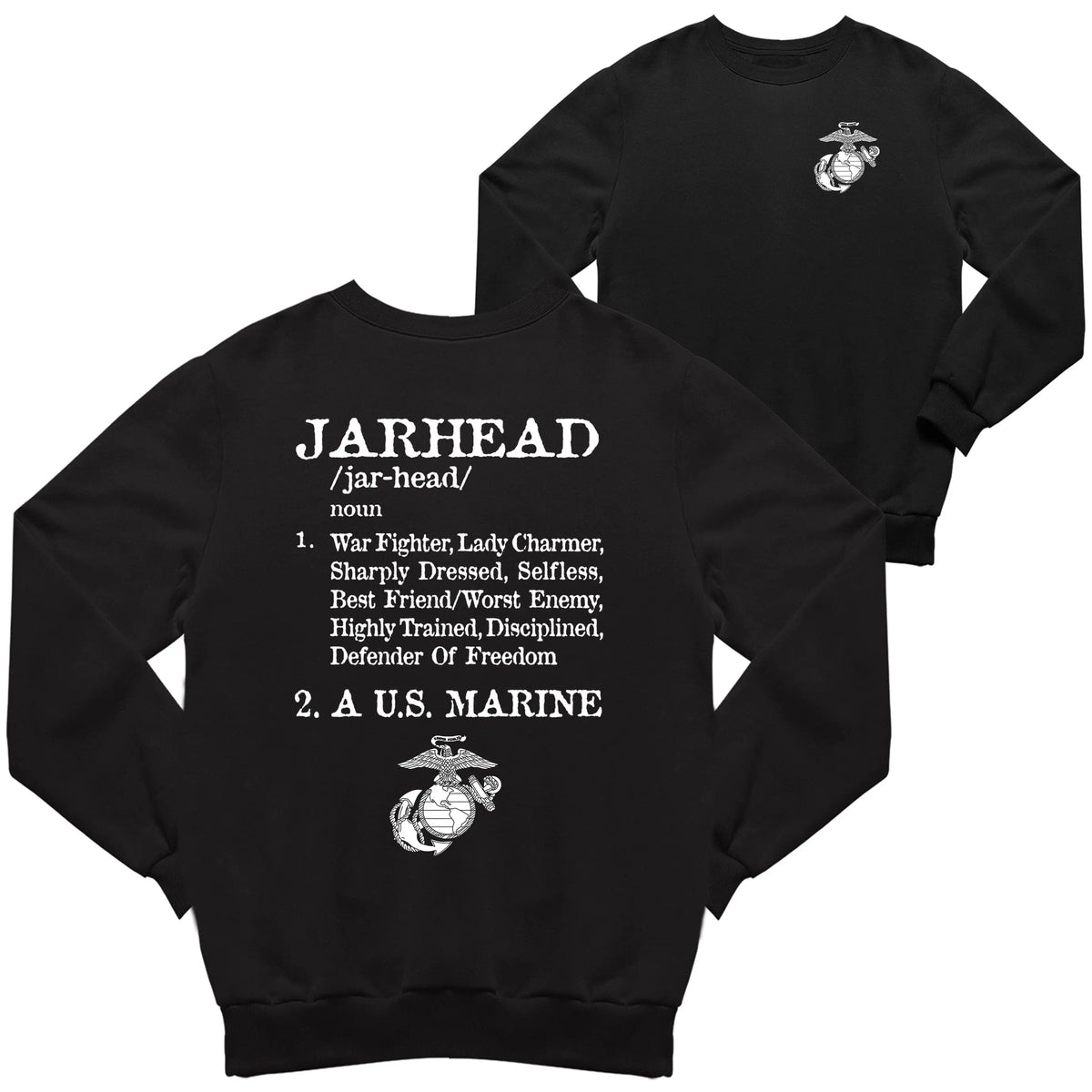 White Jarhead 2-Sided Sweatshirt