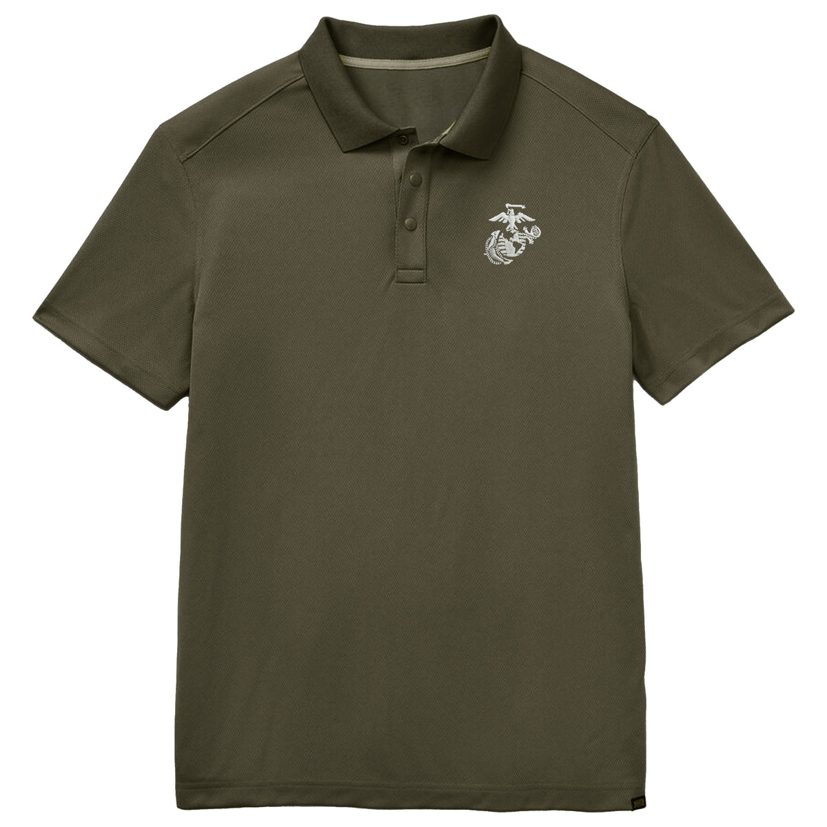 Marines White EGA Embroidered Performance Polo