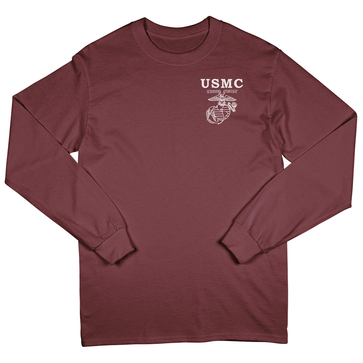 Marines White Old School Heritage Chest Seal Long Sleeve Tee