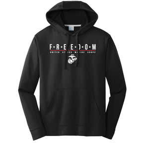 USMC Freedom Black Performance Hoodie (Captain's Special)