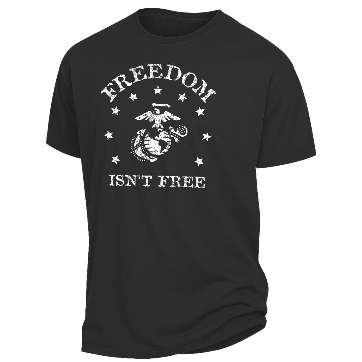 Marines Freedom Isn't Free Comfort Wash Black Tee