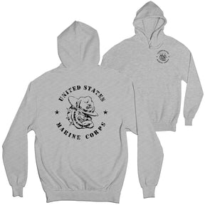 Retro Marines Bulldog 2-Sided Hoodie