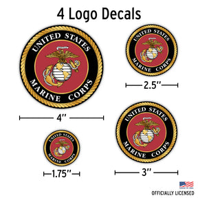 USA Decal - Marines | U.S. Marine Corps Seal Logo 4 Pack Decals