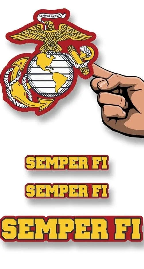 USA-Decal Semper Fi and Eagle Globe and Anchor Decals