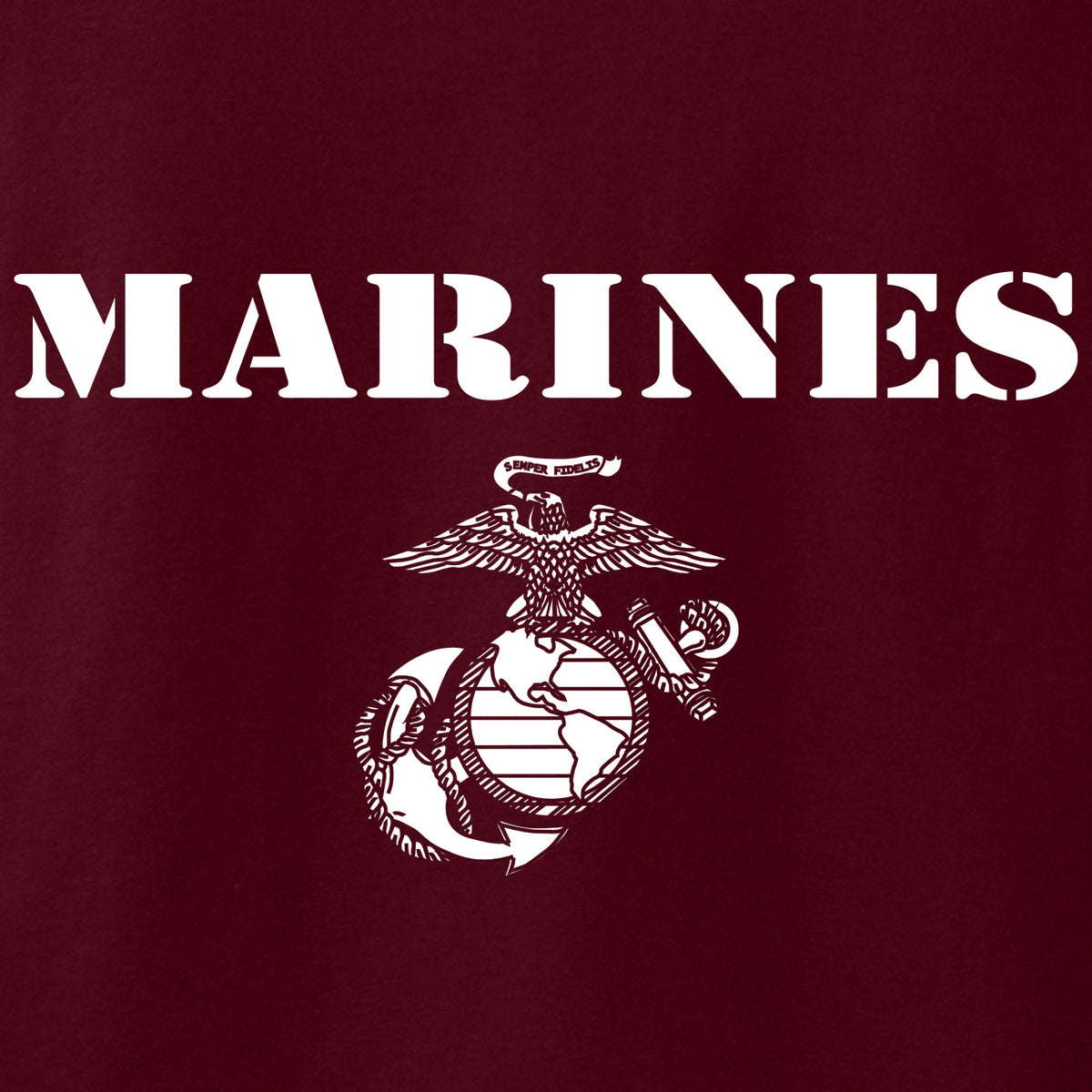 Maroon Vintage Marines Long Sleeve Tee