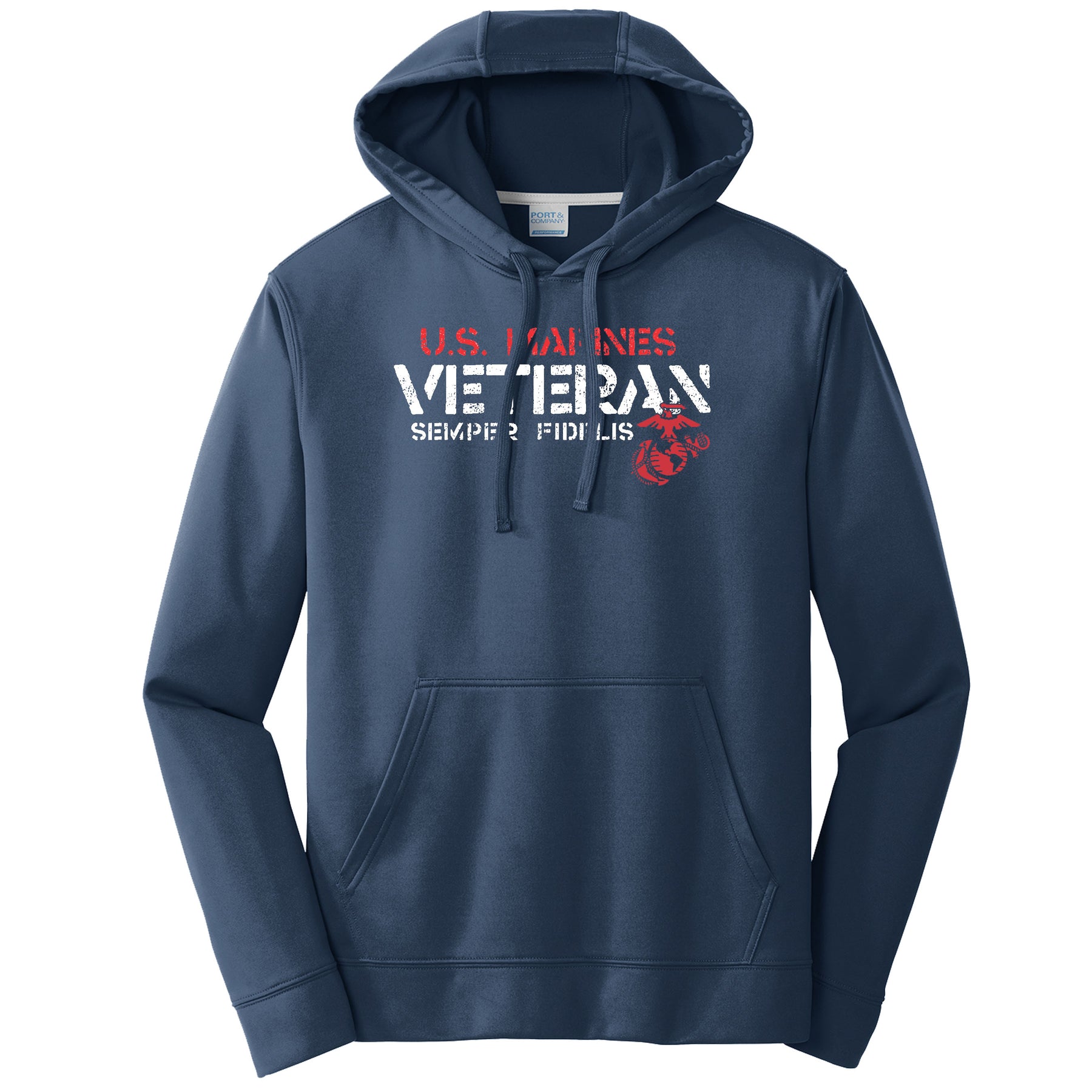 U. S. Marines Veteran Navy Performance Hoodie (Captain's Special)