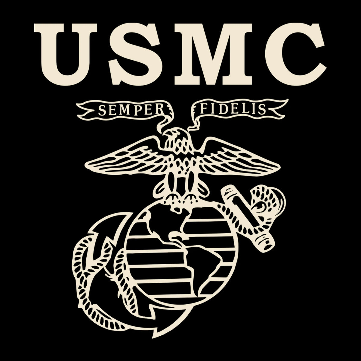 Marines Old School Heritage Sand Chest Seal Long Sleeve Tee