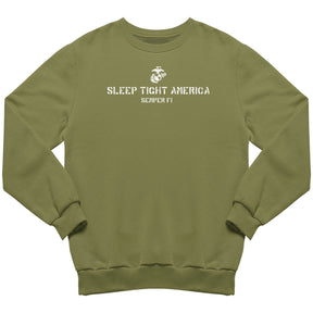 Marines Sleep Tight America Military Green  Sweatshirt