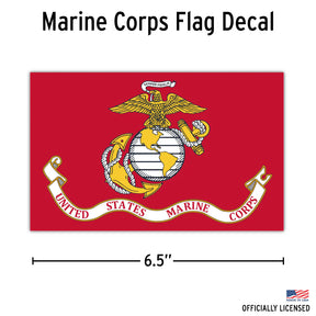 USA Decal - Marines I U.S. Marine Corps Flag 6.5" Wide Decal