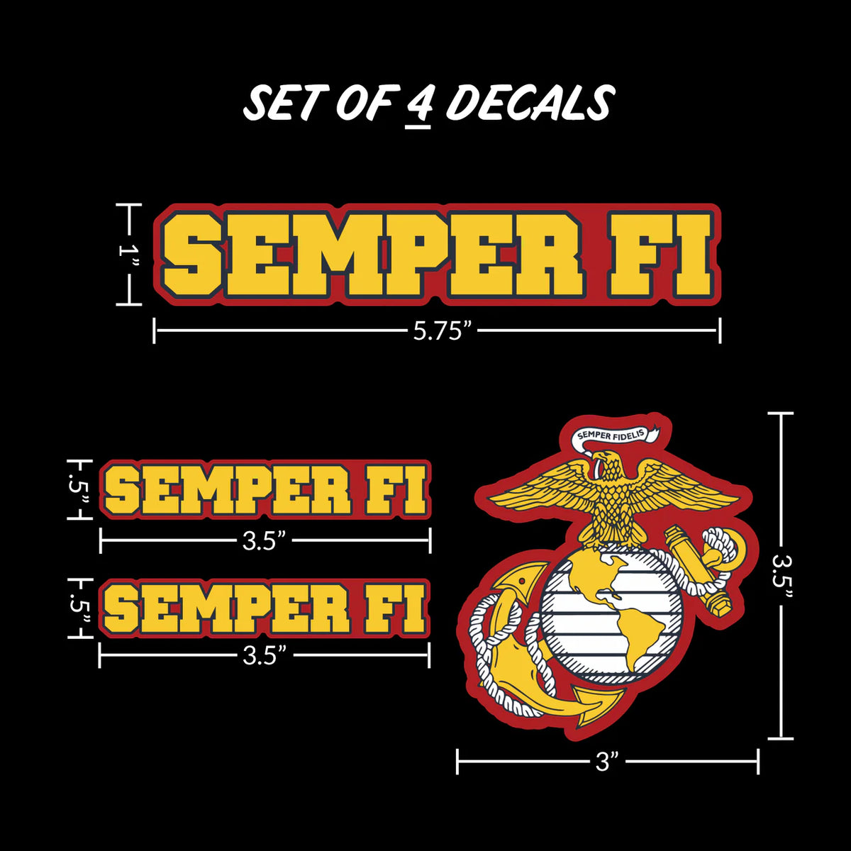 USA Decal - Marine | Semper Fi and Eagle Globe and Anchor Decals