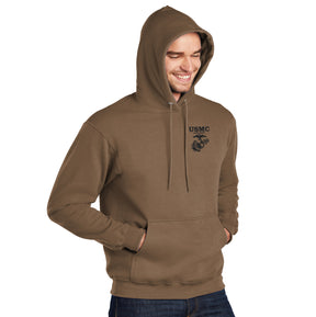 Old School Embroidered Woodland Khaki Hoodie (Captain's Special)