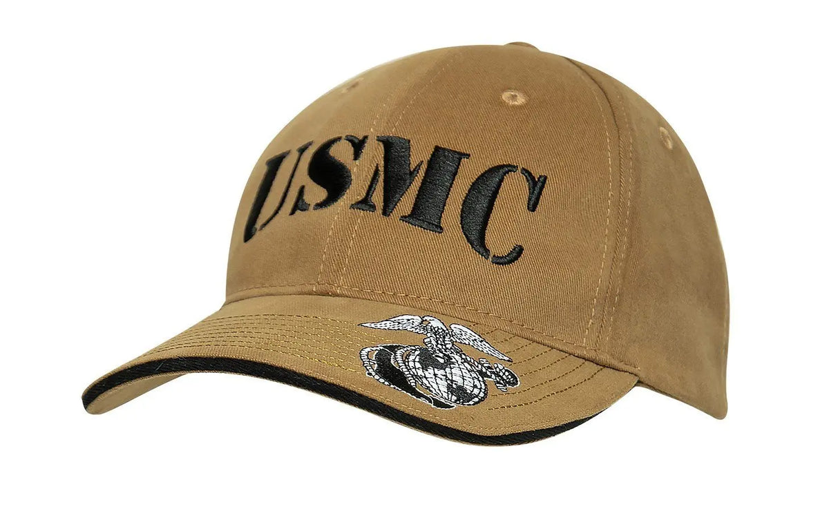 Large USMC & EGA Coyote Low Profile Hat