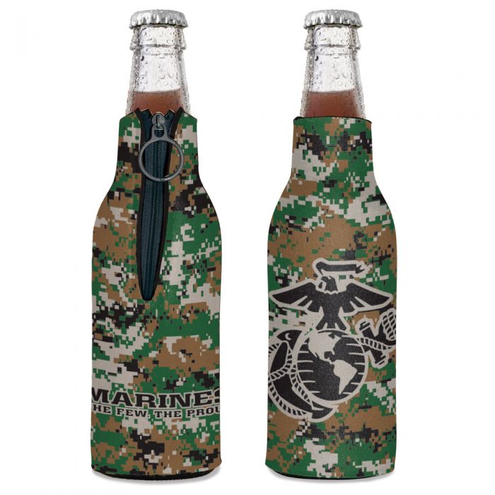 U.S. Marines 2-Sided Bottle Cooler Koozie -Made in the USA