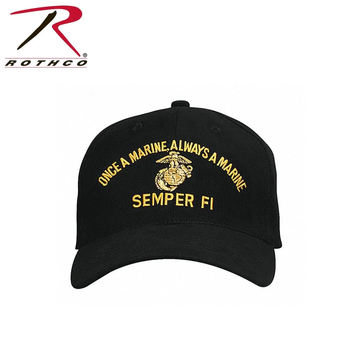 Once A Marine Always A Marine Semper Fi Gold & Black Low Profile Cap - Marine Corps Direct