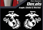 Marine Corps Eagle, Globe and Anchor White Decals