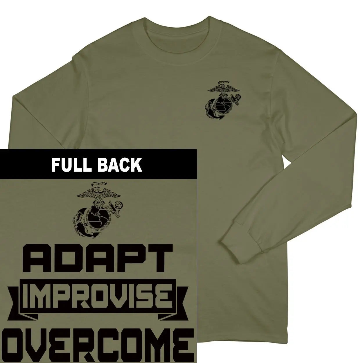 Adapt, Improvise, Overcome 2-Sided Long Sleeve T-Shirt - Marine Corps Direct