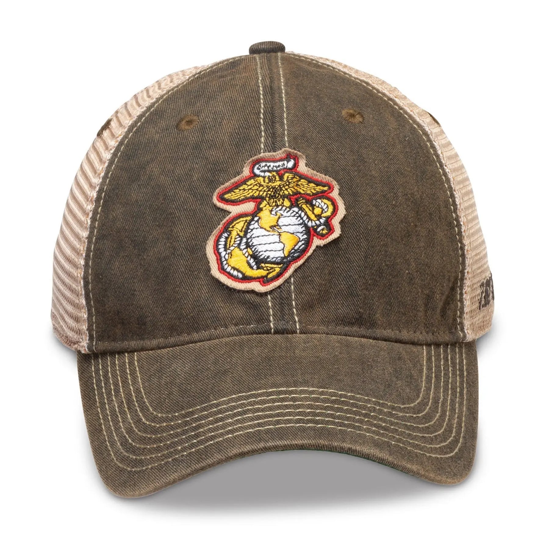 Marines EGA Vintage USMC Logo Trucker Black Hat - Marine Corps Direct