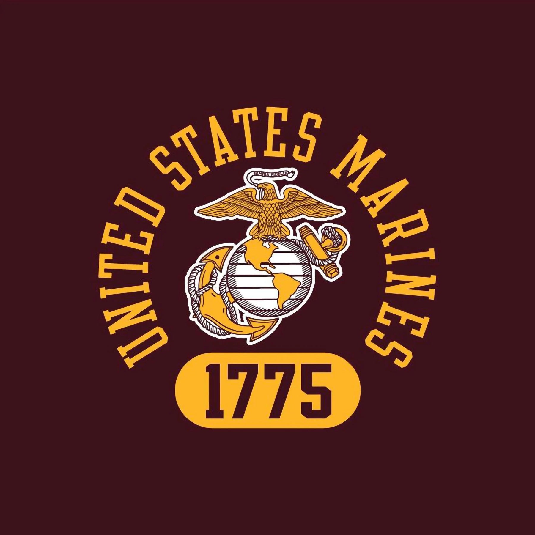 Champion USMC 1775 Chest Seal Maroon Full Zip Hoodie
