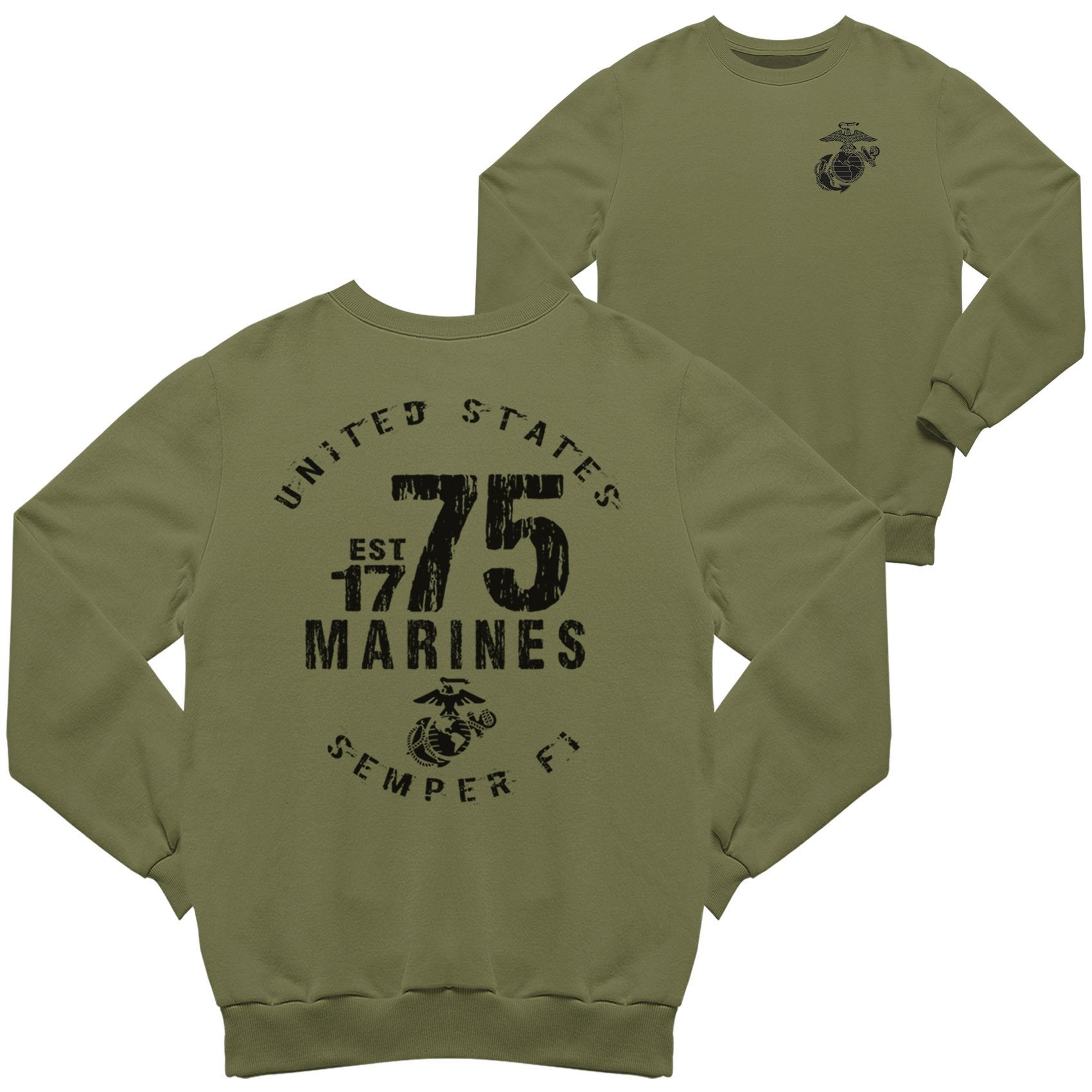 Marines Est. 1775 2-Sided Sweat Shirt - Marine Corps Direct
