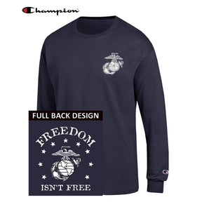 T- Isn\'t Marine Shirt Long Freedom Navy Free Corps Sleeve Shirt: Champion 2-Sided