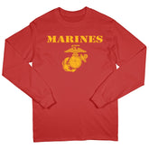 Red & Gold Vintage Marines Long Sleeve Tee