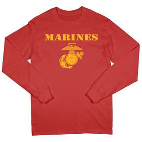 Red & Gold Vintage Marines Long Sleeve Tee