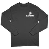 The Few The Proud Wht Chest Seal Long Sleeve T-Shirt - Marine Corps Direct
