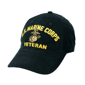 U.S. Marine Corps Veteran Gold & Black Low Profile Hat - Marine Corps Direct