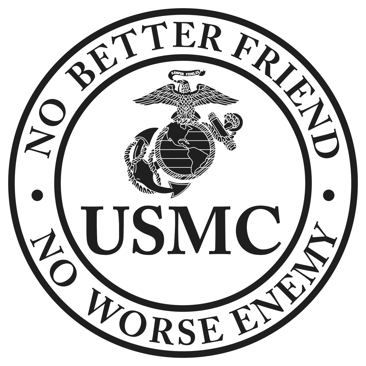 Marines No Better Friend 2-Sided Long Sleeve Tee