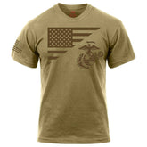 Marines Split Flag & EGA Coyote Tee with Flag Sleeve