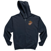 Scarlet & Gold EGA Embroidered Heavy Blend™ Full-Zip Hoodie - Marine Corps Direct