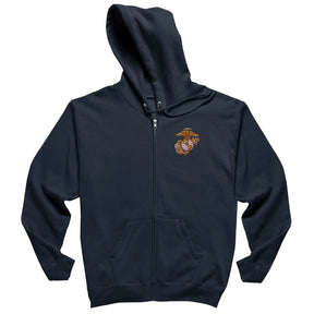 Scarlet & Gold EGA Embroidered Heavy Blend™ Full-Zip Hoodie - Marine Corps Direct
