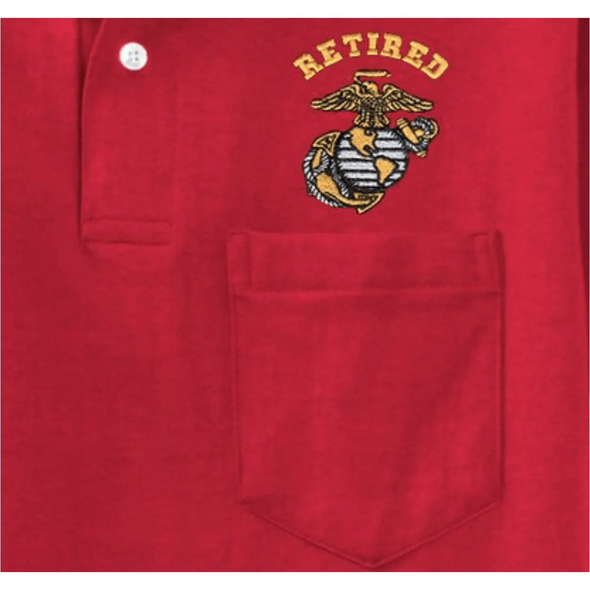 Retired EGA Embroidered Pocket Polo - Marine Corps Direct