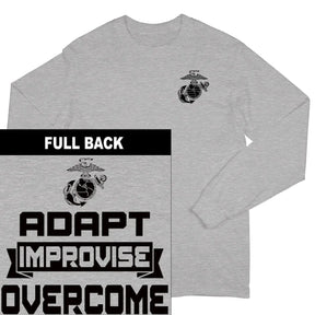 Adapt, Improvise, Overcome 2-Sided Long Sleeve T-Shirt - Marine Corps Direct