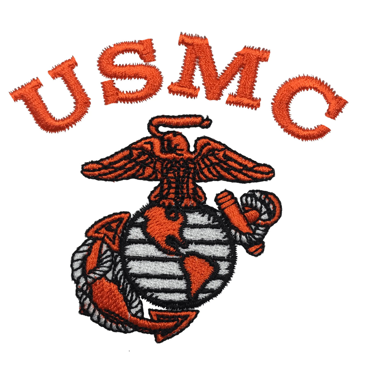 High Velocity Orange USMC Embroidered Black Hooded Sweatshirt - Marine Corps Direct