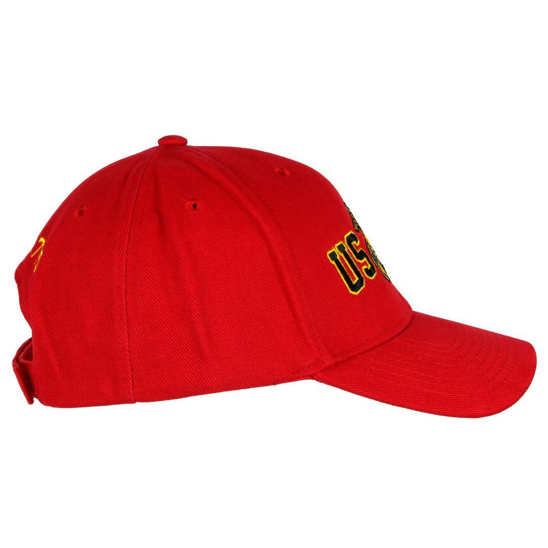 Gold Outlined USMC & EGA Twill Hat - Red - Marine Corps Direct