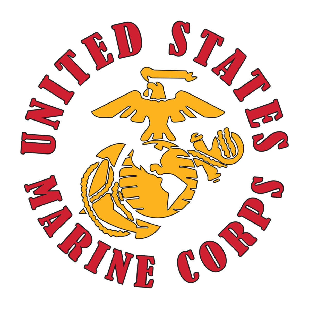 Marines Red & Gold EGA Chest Seal Full Zip Hoodie